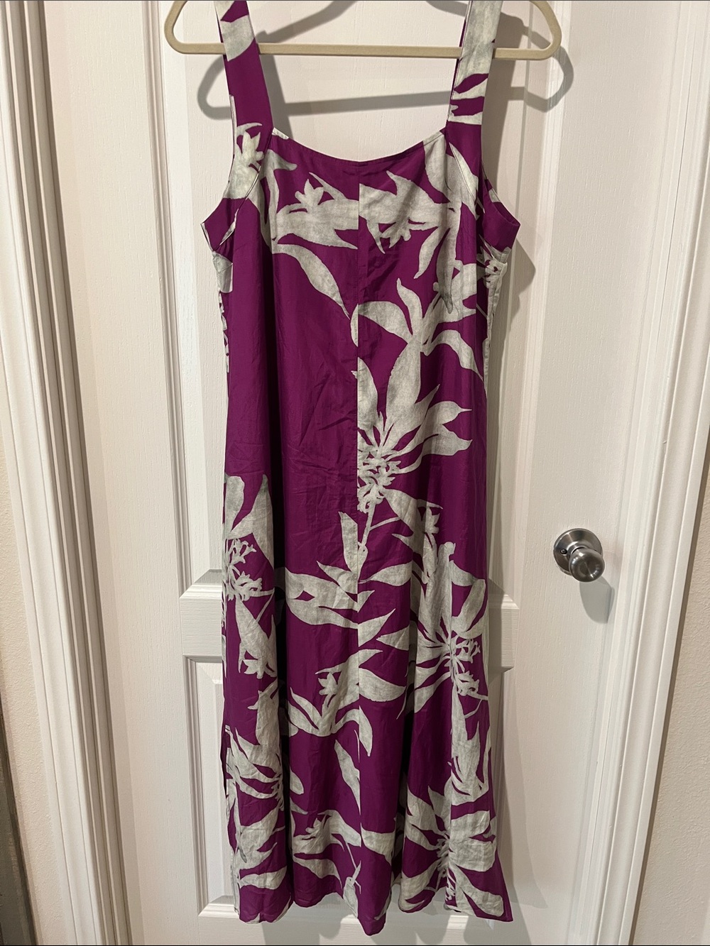 Marc O’polo Organic White & Purple Cotton Viscose Maxi A Line Summer Size 38